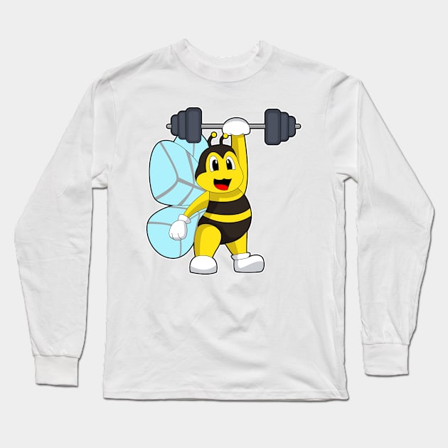 Bee Bodybuilding Barbell Long Sleeve T-Shirt by Markus Schnabel